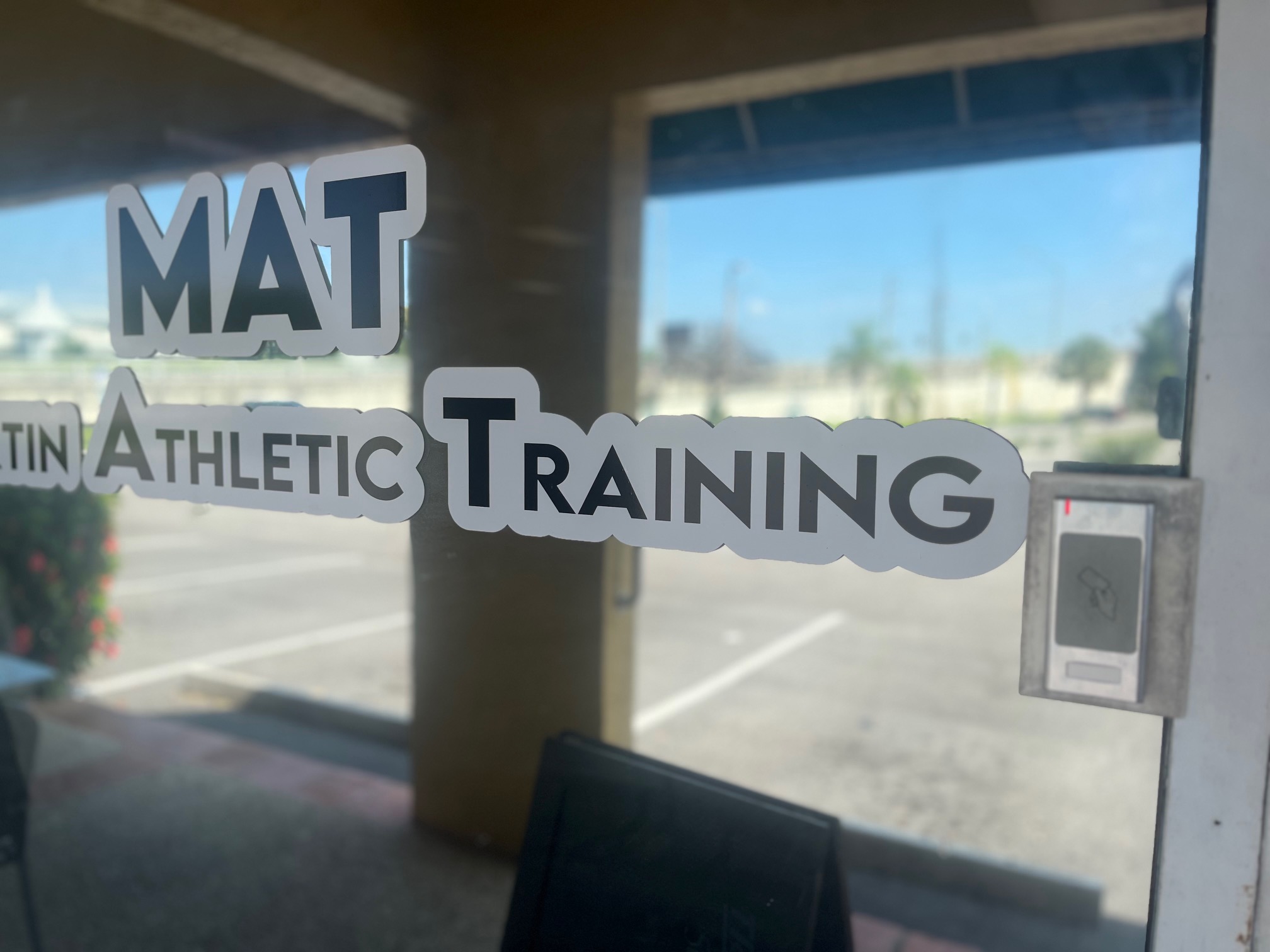 Martin Athletic Training entrance with installed access reader